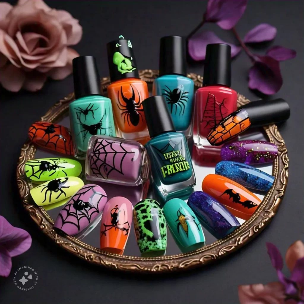 Creepy Crawlers nail desgin for Halloween