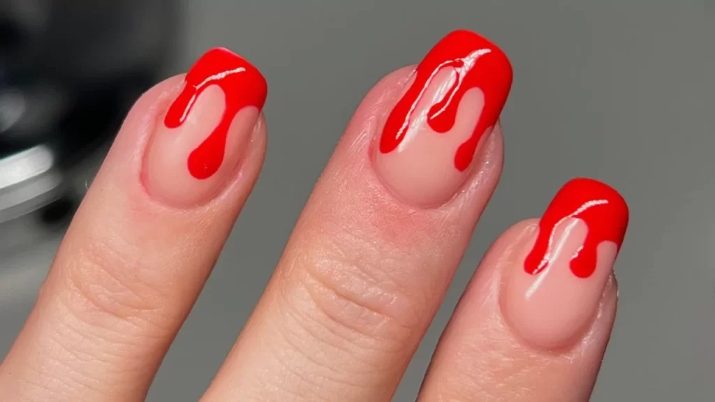 Bloody Drip Nails Foe Halloween