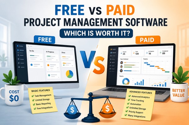 Free vs Paid Project Management Software: Which Is Worth It? Free vs paid project management software comparison – free plan basic features vs paid plan advanced features