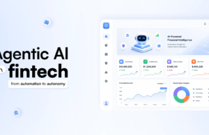 The Rise of Agentic AI in Fintech: Beyond Chatbots and Automation Agentic AI in fintech dashboard showing AI-powered financial intelligence, total assets, income, and spending analytics